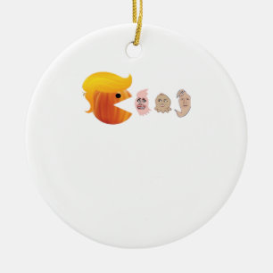 Trumpkin Eating Democrats Classic – Satirical Hall Ceramic Tree Decoration