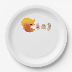 Trumpkin Eating Democrats Classic – Satirical Hall Paper Plate