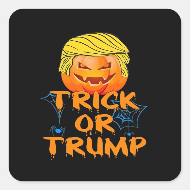 Trumpkin Funny Design For Halloween Square Sticker (Front)