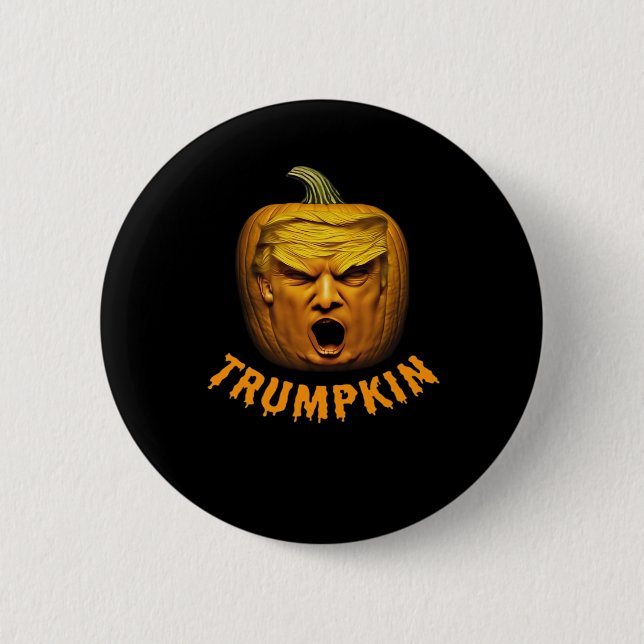 Trumpkin – Funny Donald Pumpkin Halloween Classic 6 Cm Round Badge (Front)
