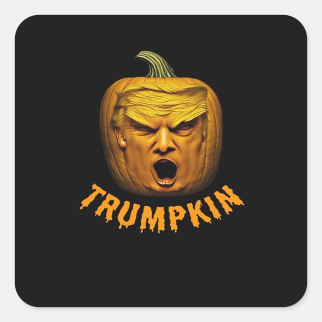 Trumpkin – Funny Donald Pumpkin Halloween Classic Square Sticker (Front)