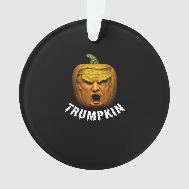Trumpkin – Funny Donald  Pumpkin Halloween  Ornament (Front)