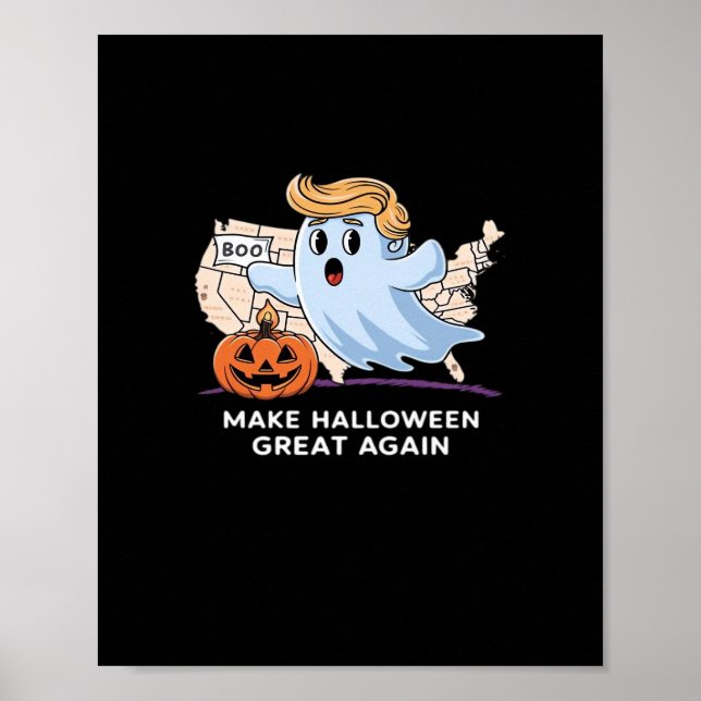 Trumpkin Funny Halloween Boo - Make Halloween Grea Poster (Front)
