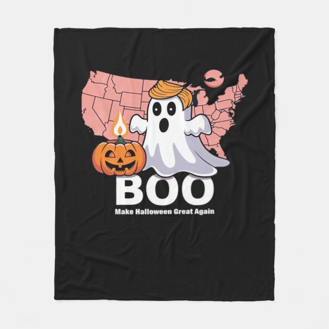 Trumpkin Funny Halloween Boo - Pumpkin Trumpkin Fleece Blanket (Front)