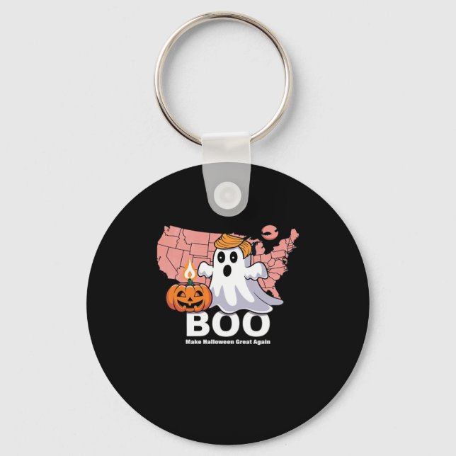 Trumpkin Funny Halloween Boo - Pumpkin Trumpkin Key Ring (Front)