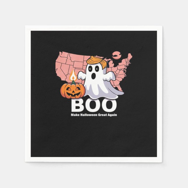 Trumpkin Funny Halloween Boo - Pumpkin Trumpkin Napkin (Front)
