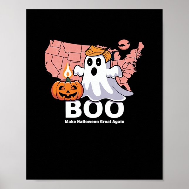 Trumpkin Funny Halloween Boo - Pumpkin Trumpkin Poster (Front)