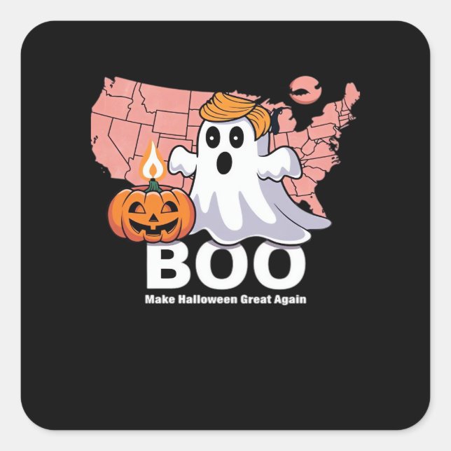 Trumpkin Funny Halloween Boo - Pumpkin Trumpkin Square Sticker (Front)