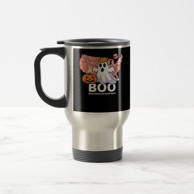 Trumpkin Funny Halloween Boo - Pumpkin Trumpkin Travel Mug (Left)