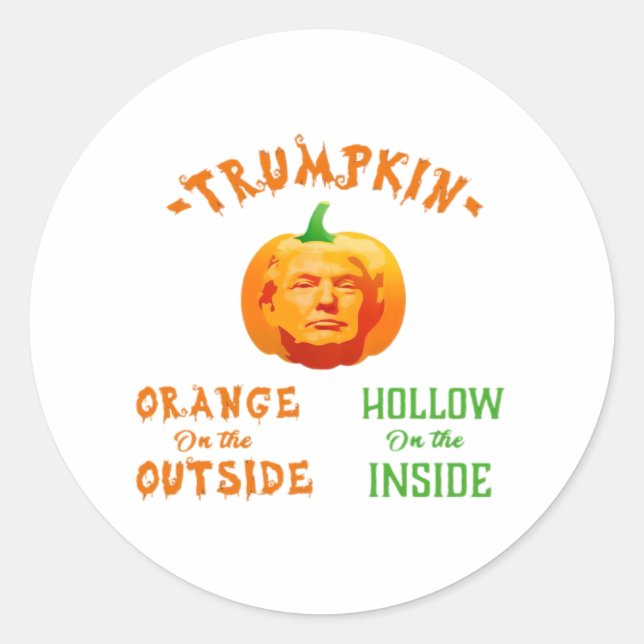 Trumpkin Funny Halloween Classic Classic Round Sticker (Front)