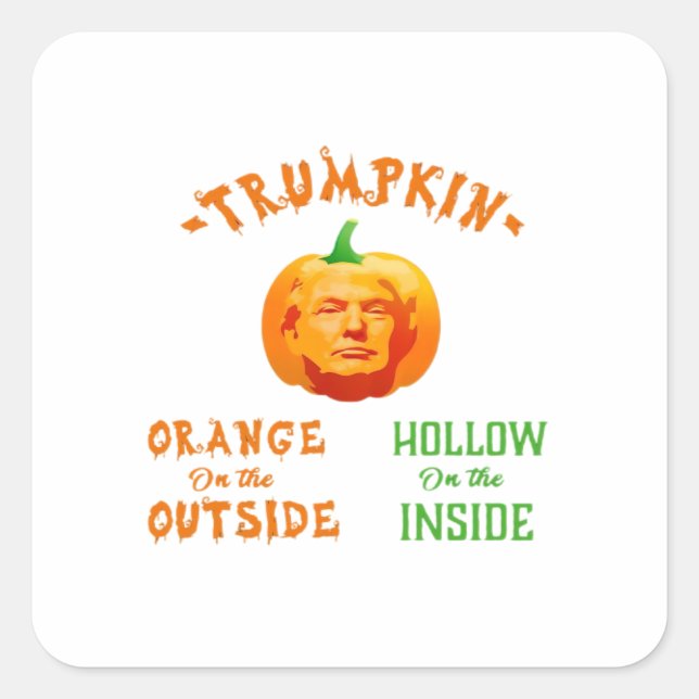 Trumpkin Funny Halloween Classic Square Sticker (Front)