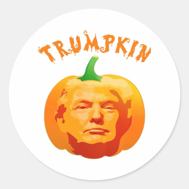 Trumpkin Funny Halloween Costume – Retro MAGA Styl Classic Round Sticker (Front)