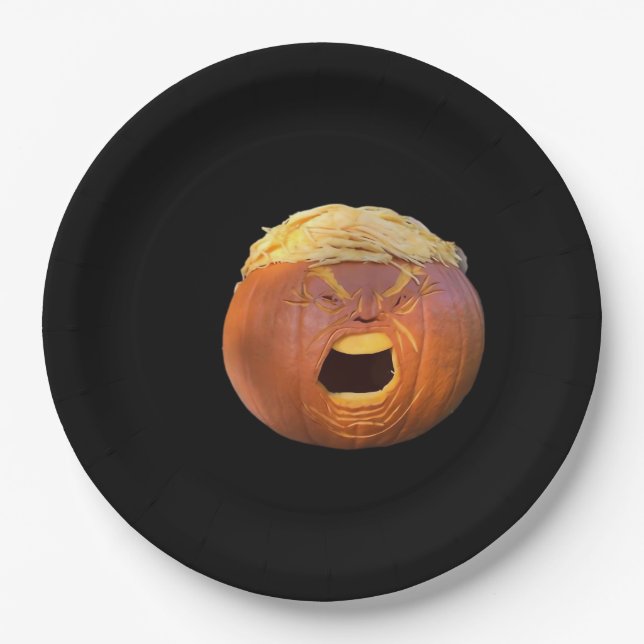 Trumpkin - Funny Halloween Paper Plate (Front)