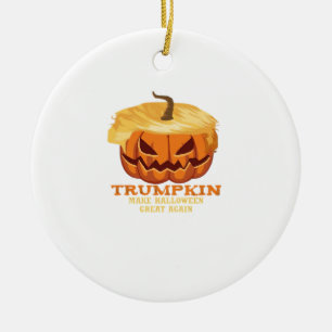 Trumpkin Funny Halloween Pumpkin – Classic Costume Ceramic Tree Decoration