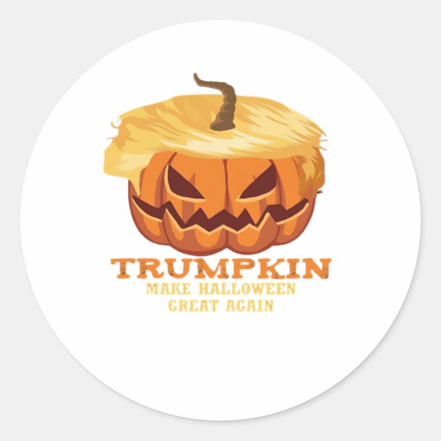 Trumpkin Funny Halloween Pumpkin – Classic Costume Classic Round Sticker (Front)