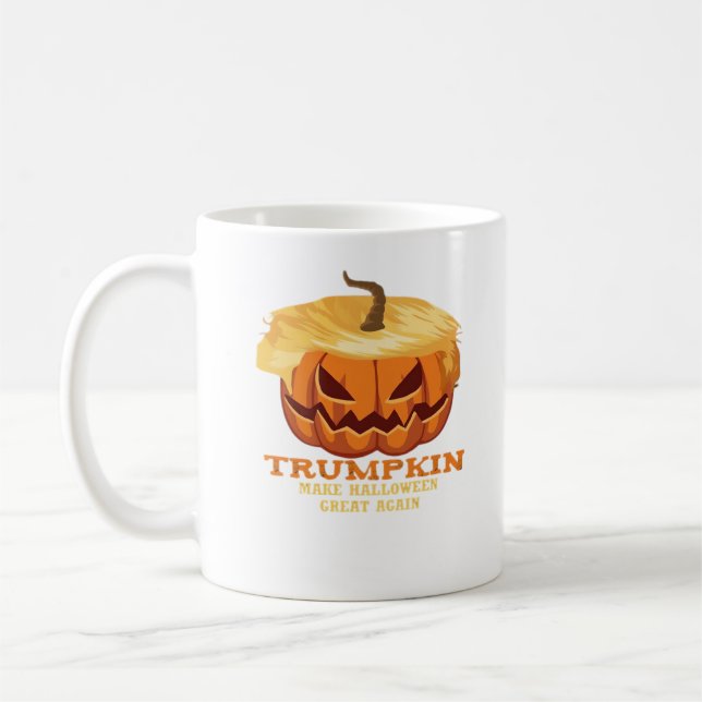 Trumpkin Funny Halloween Pumpkin – Classic Costume Coffee Mug (Left)