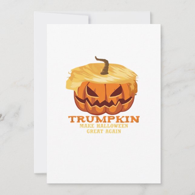 Trumpkin Funny Halloween Pumpkin – Classic Costume Holiday Card (Front)