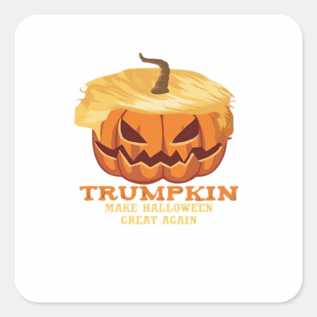 Trumpkin Funny Halloween Pumpkin – Classic Costume Square Sticker (Front)