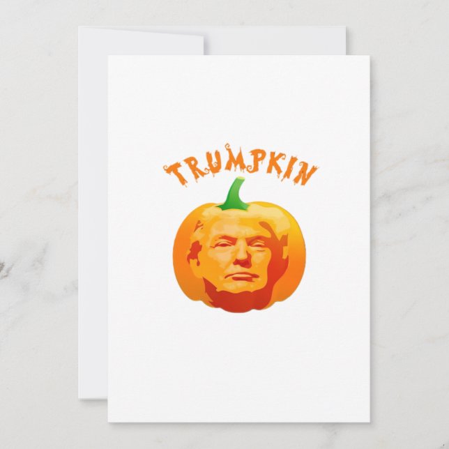 Trumpkin Funny Halloween – Spooky Parody Edition Holiday Card (Front)