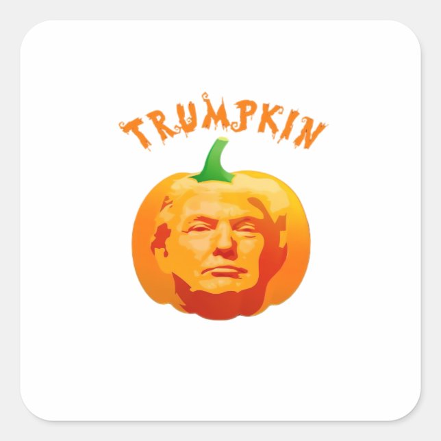 Trumpkin Funny Halloween – Spooky Parody Edition Square Sticker (Front)