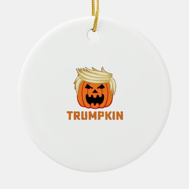 Trumpkin – Funny Parody Slogan Ceramic Tree Decoration (Front)