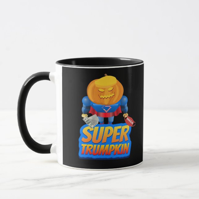 Trumpkin Funny Pumpkin Head Halloween Costume Clas Mug (Left)