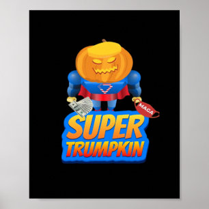 Trumpkin Funny Pumpkin Head Halloween Costume Clas Poster