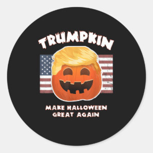 Trumpkin Funny Pumpkin Pie Pun Usa Liberals Hallow Classic Round Sticker