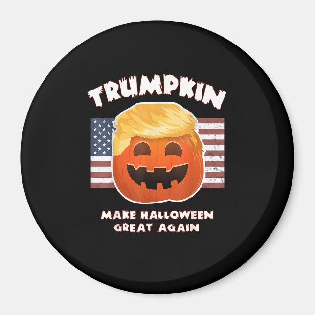 Trumpkin Funny Pumpkin Pie Pun Usa Liberals Hallow Magnet (Front)