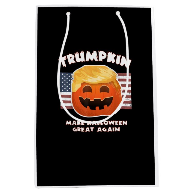 Trumpkin Funny Pumpkin Pie Pun Usa Liberals Hallow Medium Gift Bag (Front)