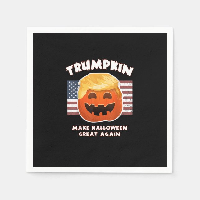 Trumpkin Funny Pumpkin Pie Pun Usa Liberals Hallow Napkin (Front)