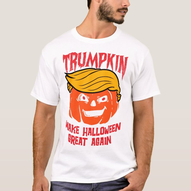 Trumpkin - Funny Trump Halloween Pumpkin Design T-Shirt (Front)