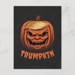 Trumpkin - Grinning Donald Trump Halloween Pumpkin Postcard