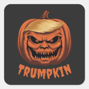 Trumpkin - Grinning Donald Trump Halloween Pumpkin Square Sticker