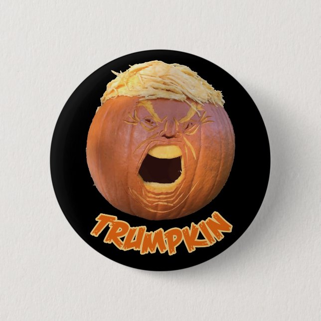 Trumpkin Halloween button badge (Front)