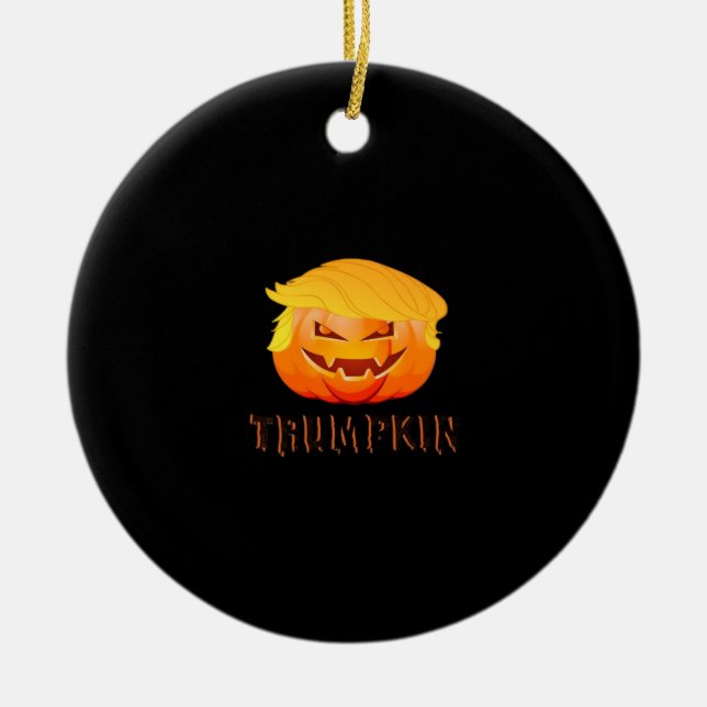 Trumpkin Halloween Classic Ceramic Tree Decoration (Front)