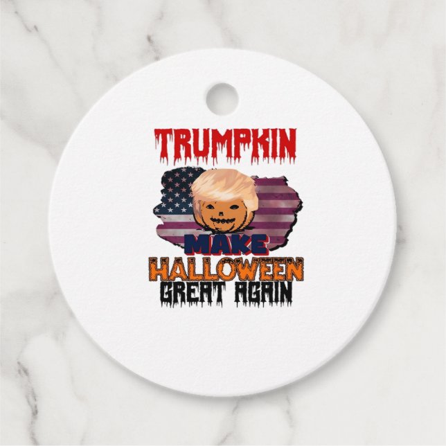 Trumpkin Halloween Classic Favour Tags (Front)