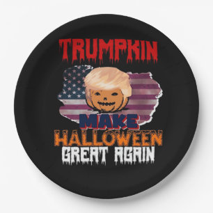 Trumpkin Halloween Classic Paper Plate