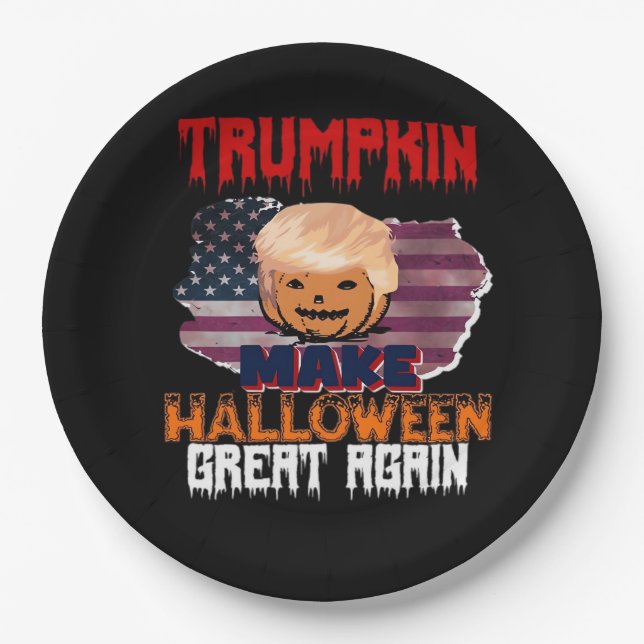 Trumpkin Halloween Classic Paper Plate (Front)