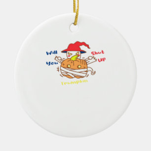 Trumpkin Halloween Election Debate And Joe Biden Ceramic Tree Decoration