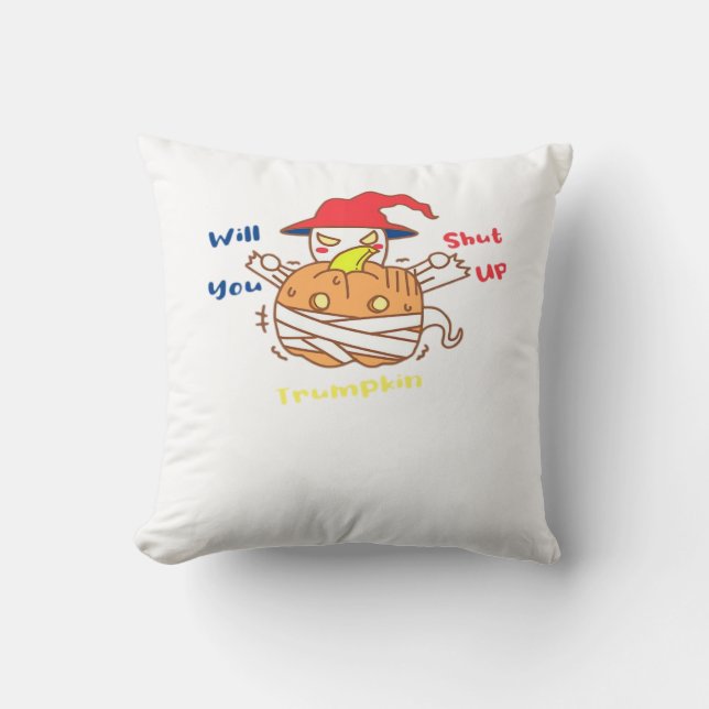 Trumpkin Halloween Election Debate And Joe Biden Cushion (Front)