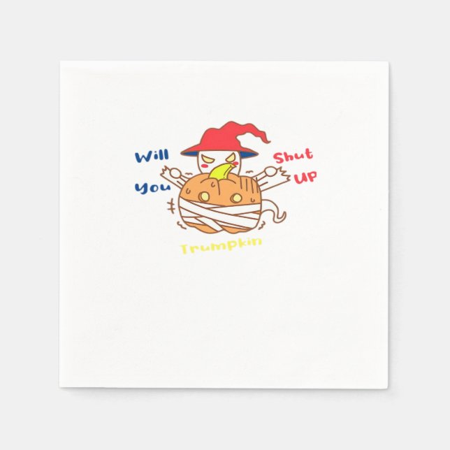 Trumpkin Halloween Election Debate And Joe Biden Napkin (Front)