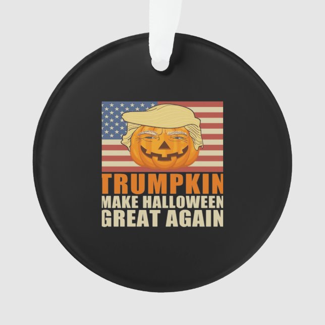 Trumpkin Halloween Funny Classic & Basic Design Ornament (Front)