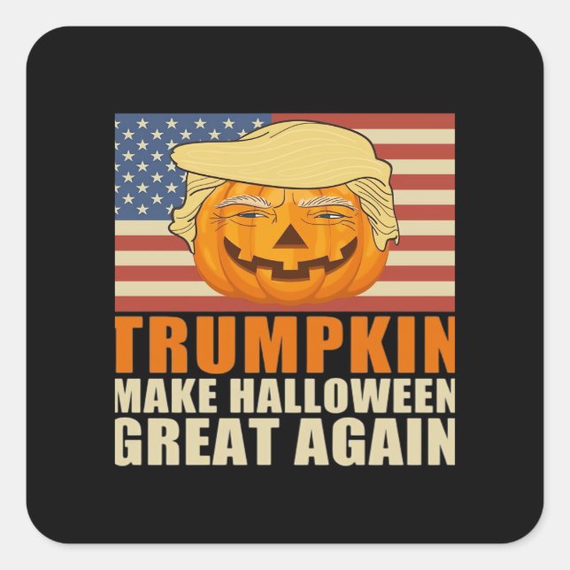 Trumpkin Halloween Funny Classic & Basic Design Square Sticker (Front)
