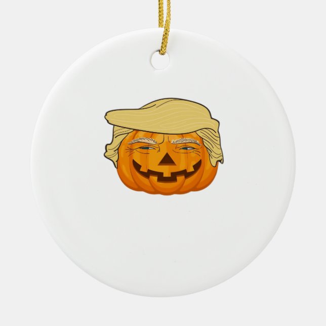 Trumpkin Halloween Funny Classic – Basic Fall Slot Ceramic Tree Decoration (Front)
