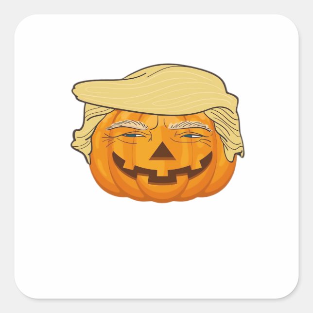Trumpkin Halloween Funny Classic – Basic Fall Slot Square Sticker (Front)