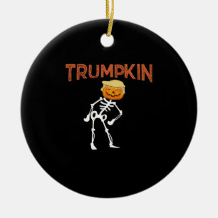 Trumpkin Halloween Funny Classic Ceramic Tree Decoration