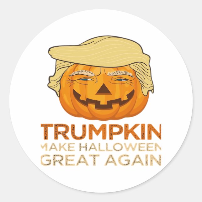 Trumpkin Halloween Funny Classic Classic Round Sticker (Front)