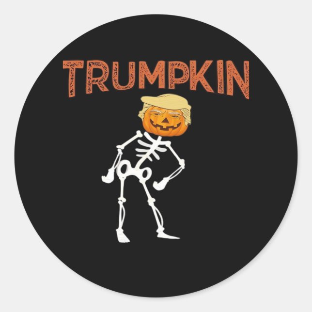 Trumpkin Halloween Funny Classic Classic Round Sticker (Front)