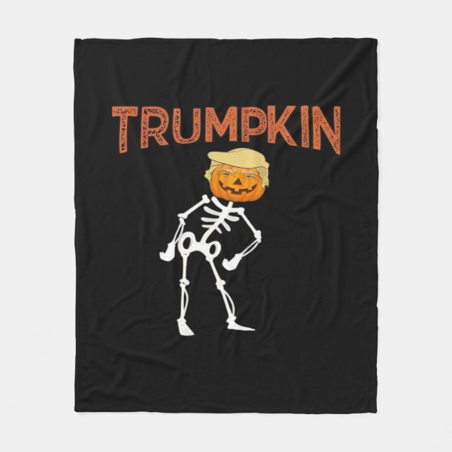 Trumpkin Halloween Funny Classic Fleece Blanket (Front)
